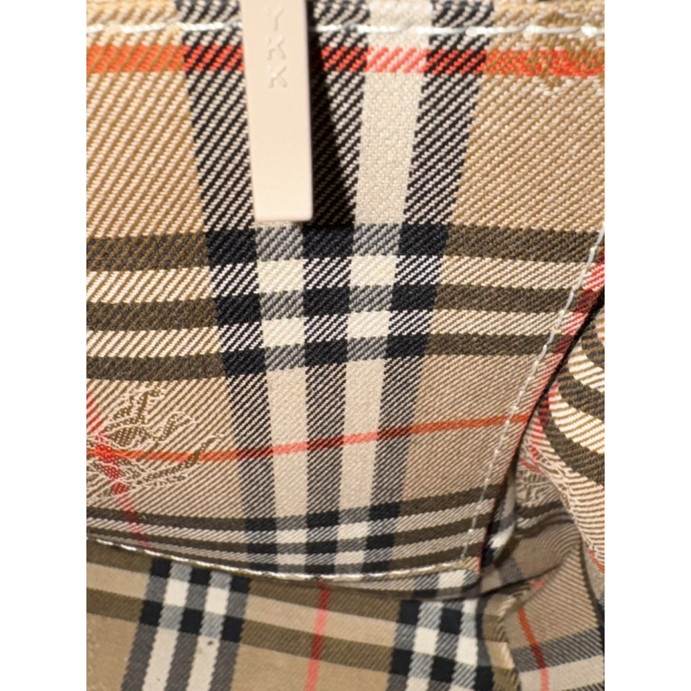 Burberry Leather Top Handle Satchel Bag With Nova Check Lining with COA - Picture 10 of 16